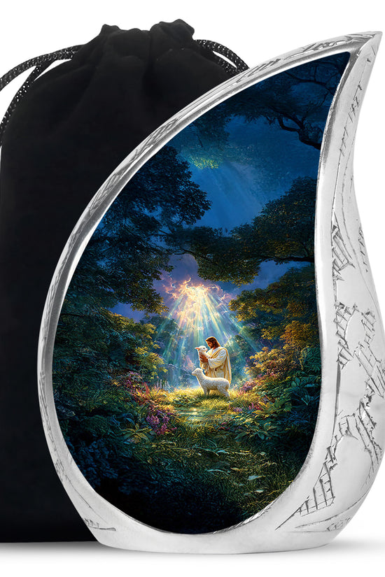 Jesus Cremation Urn - Heavenly Light Memorial Urn For Loved Ones
