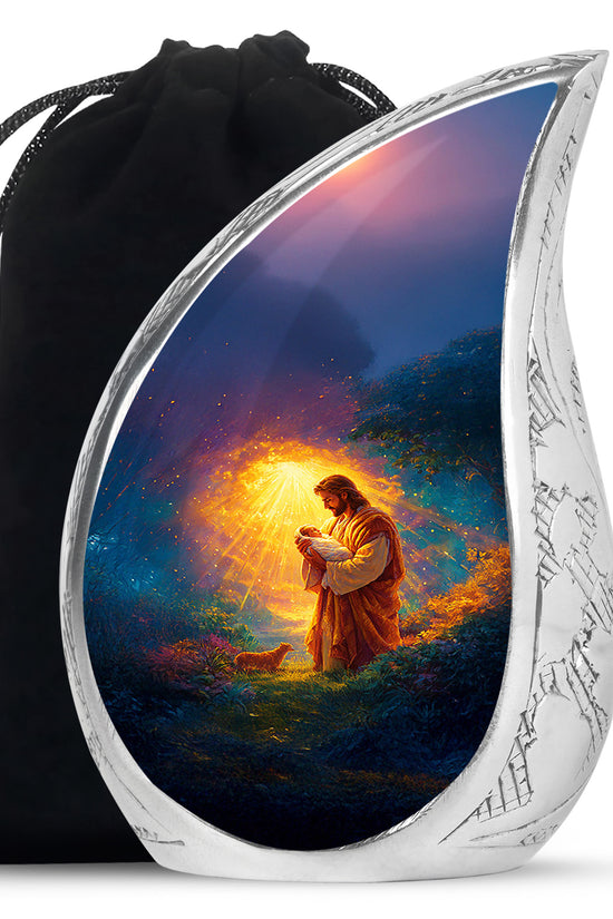 Loving Jesus Funeral Urn - Divine Light Cremation Urn For Adult Ashes