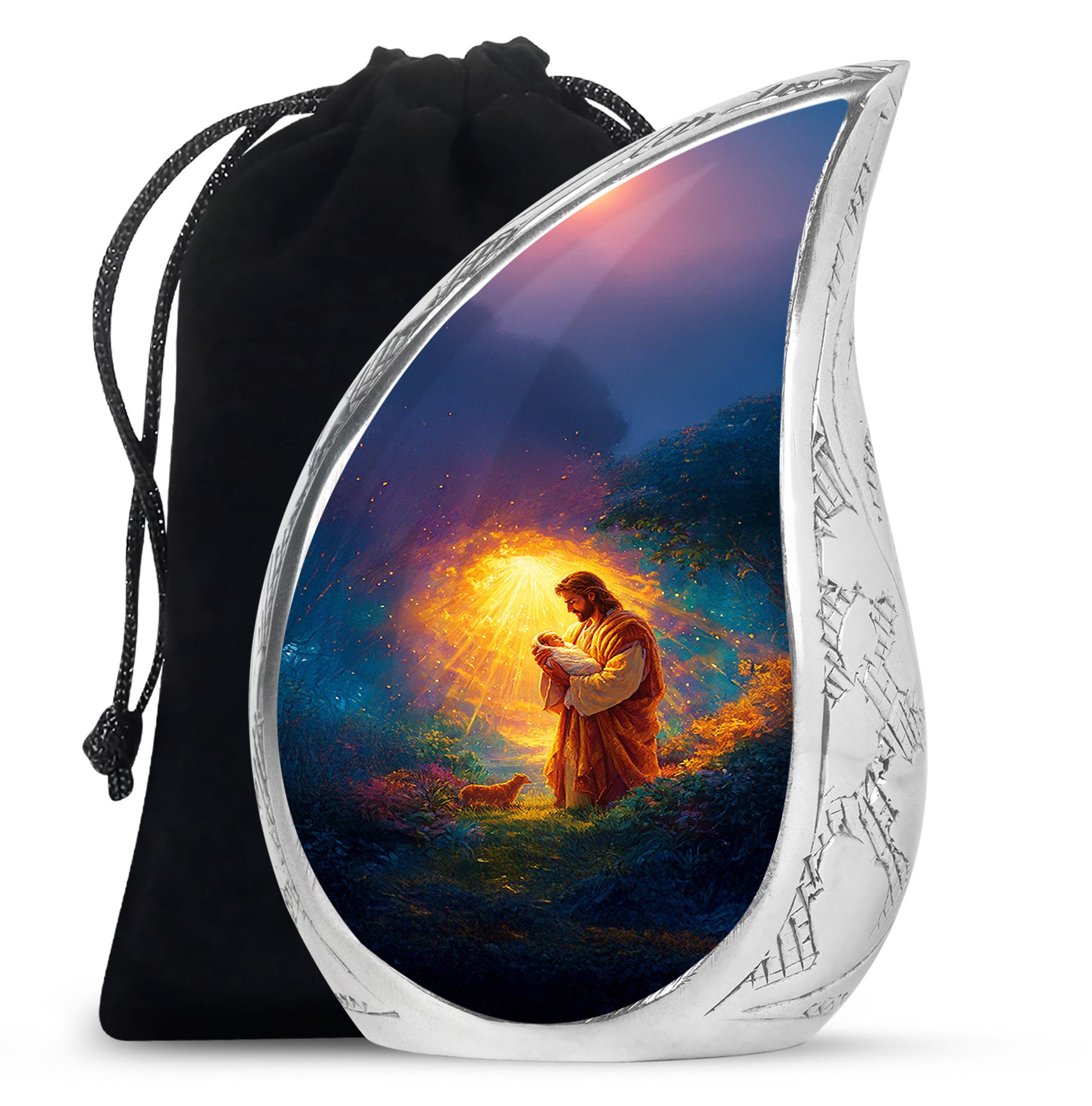 Loving Jesus Funeral Urn - Divine Light Cremation Urn For Adult Ashes