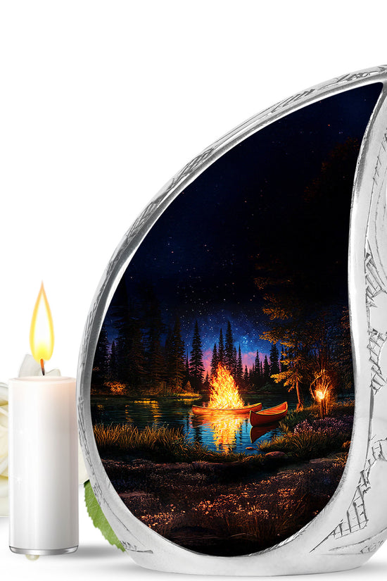 Hallowed Campfire Cremation Urns for Human Ashes - Black 10-inch - Karyliz