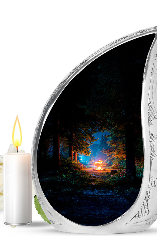Timeless Black Campfire Cremation Urn for Ashes - 10-inch, 200 cu in - Karyliz