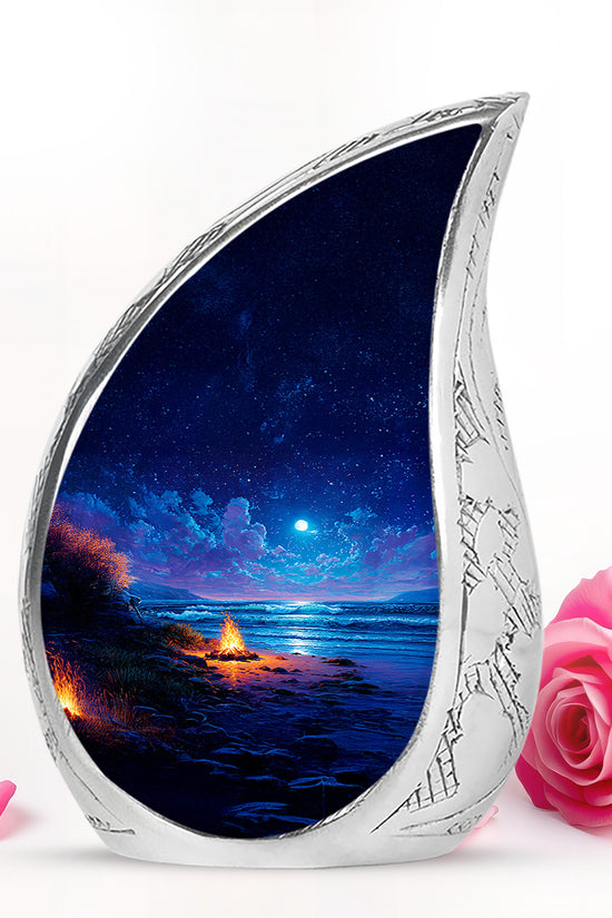 Personalized Campfire Cremation Urns - Eminent Blue 10-inch, 200 cu in - Karyliz