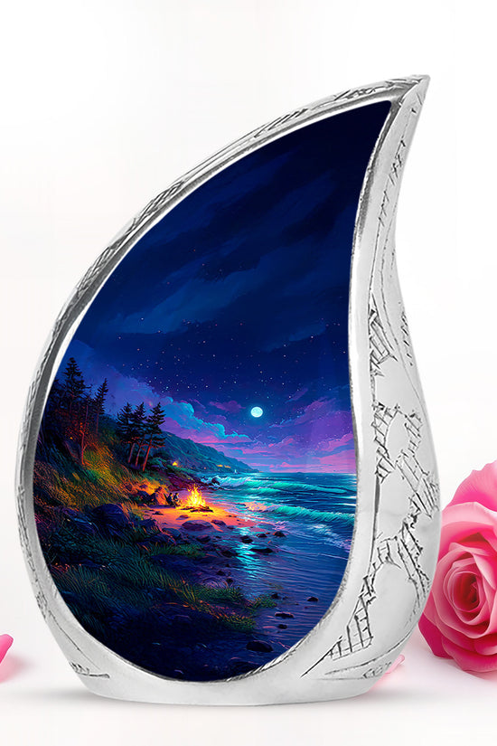 Illustrious Campfire Memorial Cremation Urns - Blue 10-inch, 200 cu in - Karyliz