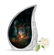 Black Resounding Campfire Memorial Urn for Ashes - 10-inch, 200 cu in - Karyliz
