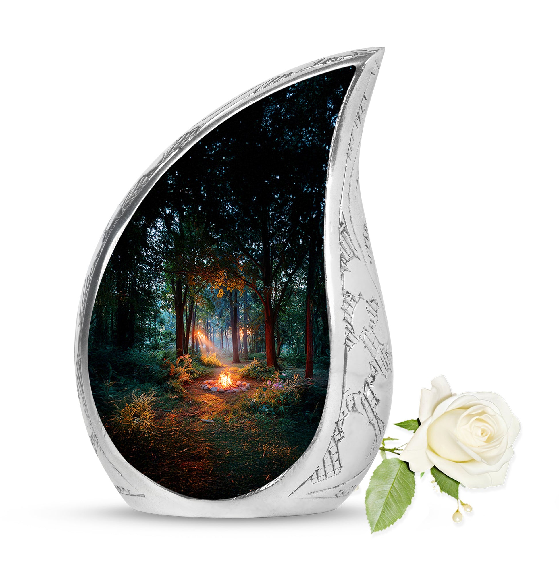 Black Resounding Campfire Memorial Urn for Ashes - 10-inch, 200 cu in - Karyliz