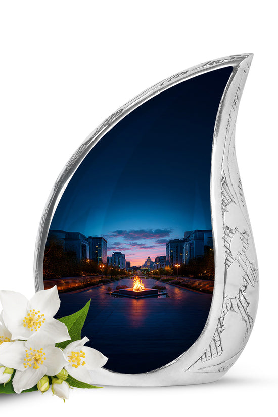 Sublime Campfire Cremation Urns for Human Ashes - Blue 10-inch - Karyliz