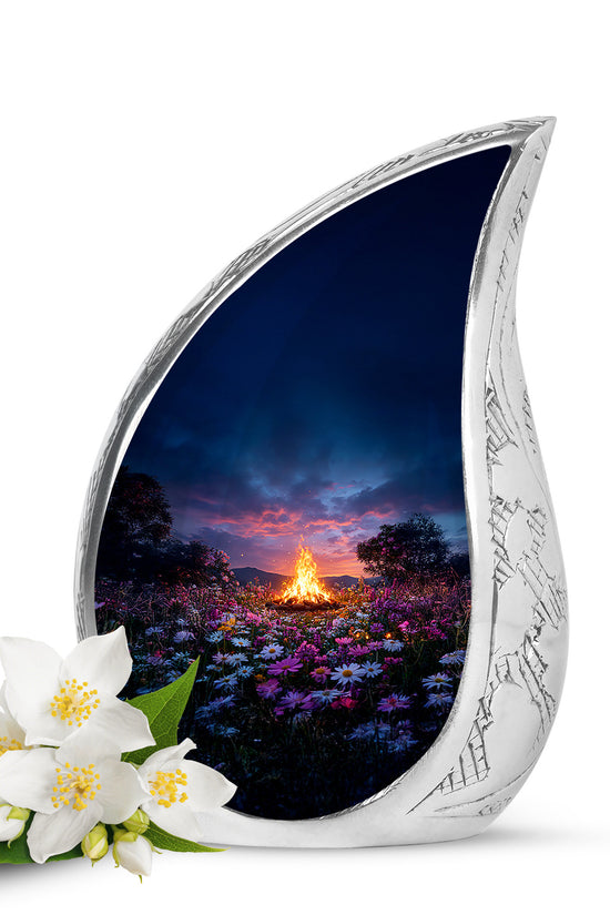 Blue Campfire Celebration Cremation Urns for Human Ashes - 10-inch, 200 cu in - Karyliz