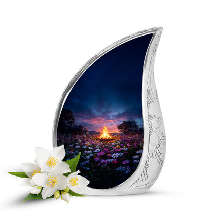 Blue Campfire Celebration Cremation Urns for Human Ashes - 10-inch, 200 cu in - Karyliz