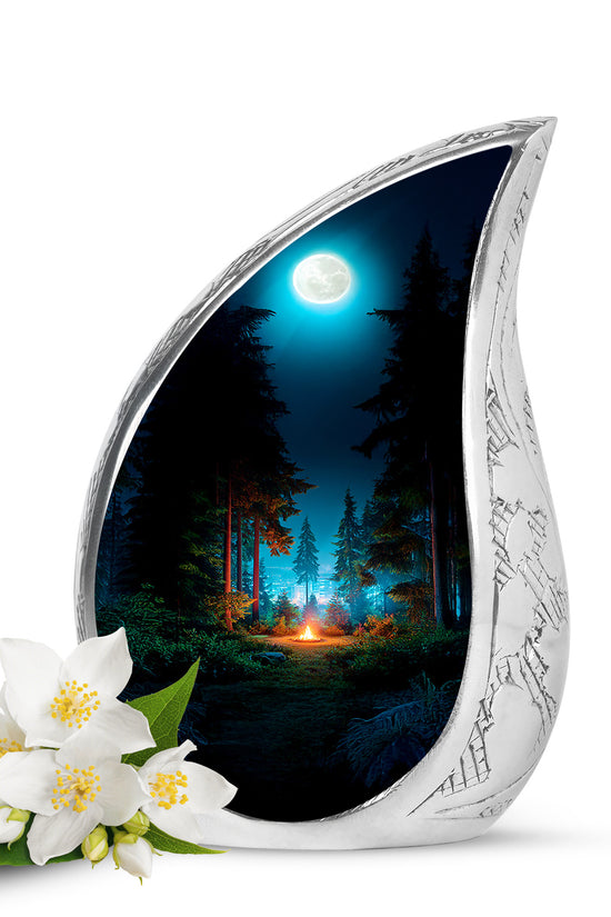 Black Resounding Campfire Memorial Urn for Ashes - 10-inch, 200 cu in - Karyliz