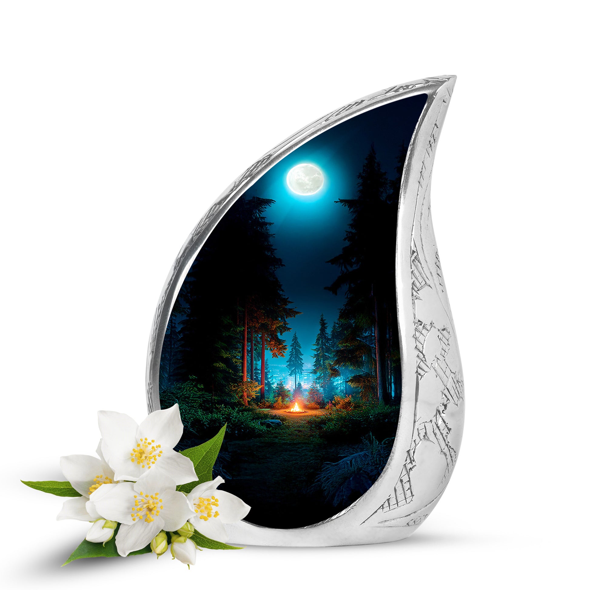 Black Resounding Campfire Memorial Urn for Ashes - 10-inch, 200 cu in - Karyliz