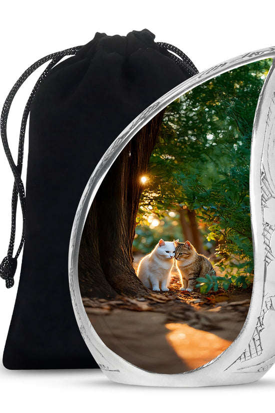 Two Cats Tribute Cremation Urn - Pet Memorial Urn For Ashes