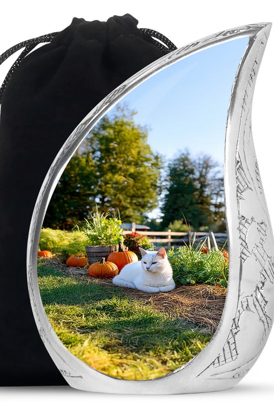 White Persian Cat Cremation Urn - Beautiful Theme Cremation Urn For Ashes
