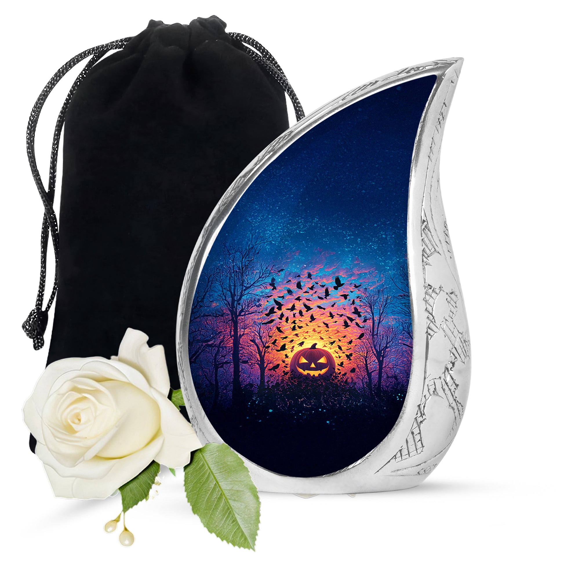 Halloween Theme Memorial Urn For Ashes - Decorative Halloween Cremation Urn
