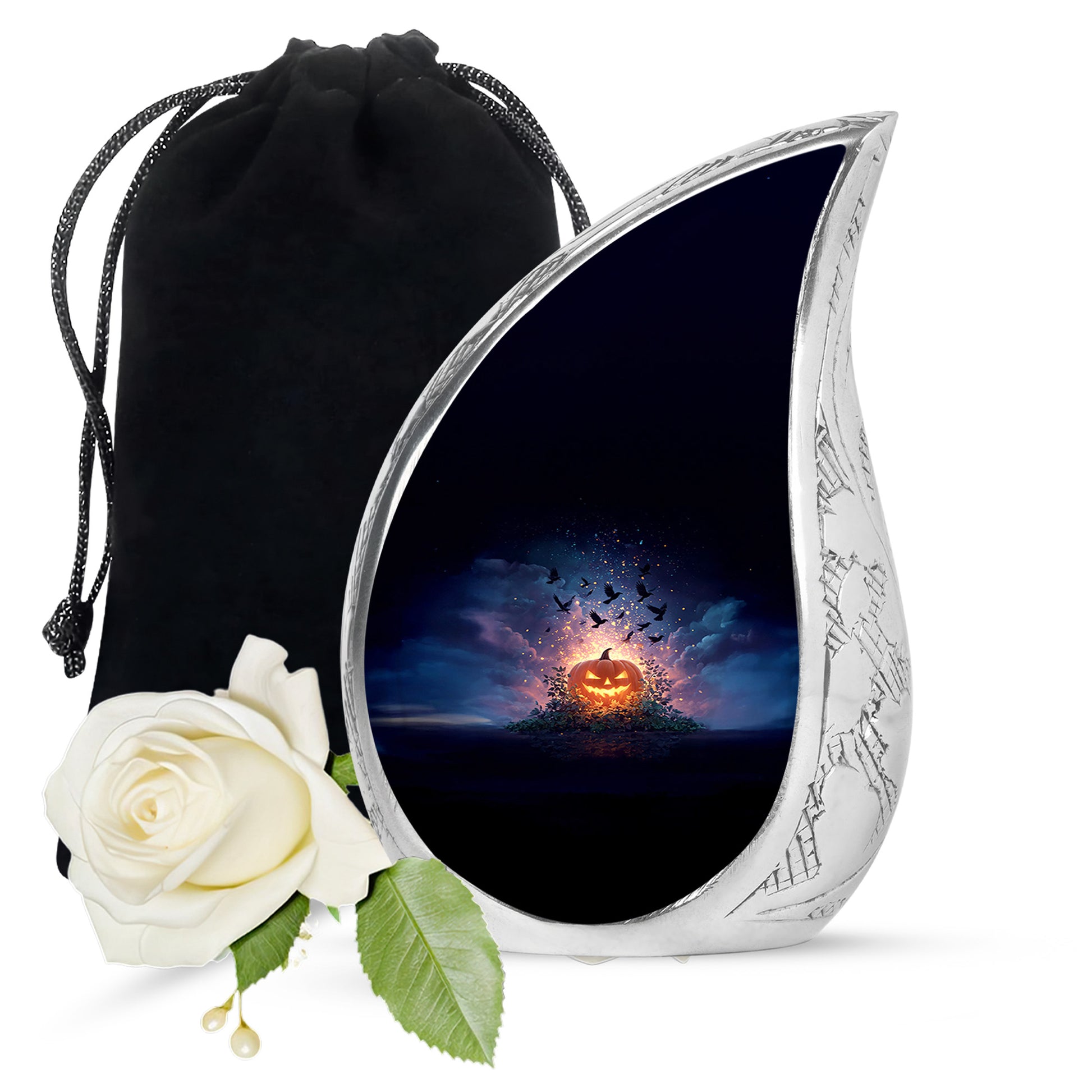 Halloween Crow Funeral Urn – Decorative Ashes Urn For Adult Ashes