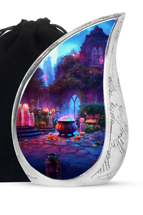 Decorative Cremation Urn - Halloween Cauldron Memorial Urn For Burial