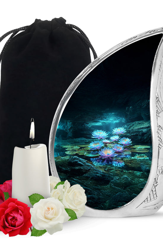 Lotus Cremation Theme Urn - Decorative Funeral Urn For Human Ashes