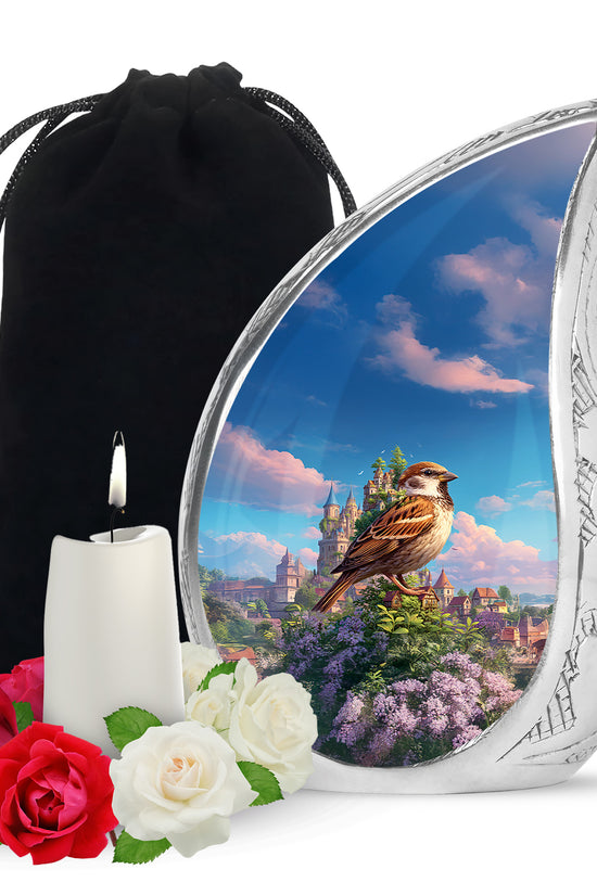 Sparrow & Castle Cremation Urn - Decorative Aluminium Urn for Human Ashes