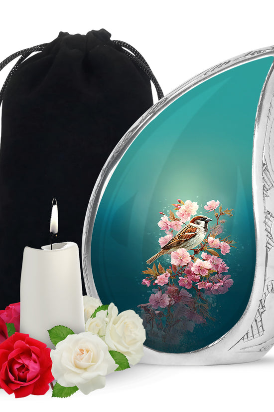 Bird & Blossom Cremation Urn - Beautiful Cremation Urn for Adult Female