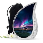 Elephant Theme Funeral Urn - Aurora Borealis Theme Cremation Urn For Ashes