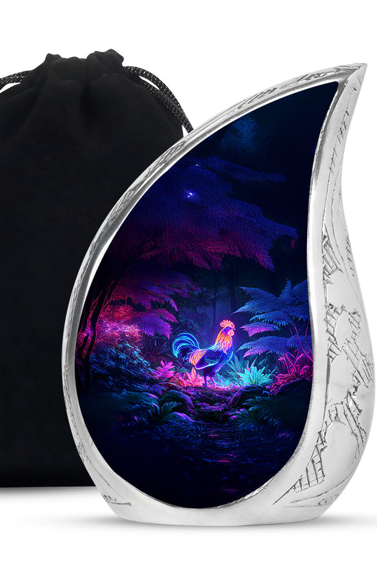 Neon Hen Cremation Urn - Forest Memorial Urn For Human Ashes