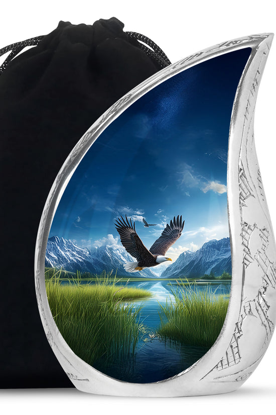 Flying Eagle Funeral Urn - Scenic Nature Cremation Urn For Loved Ones