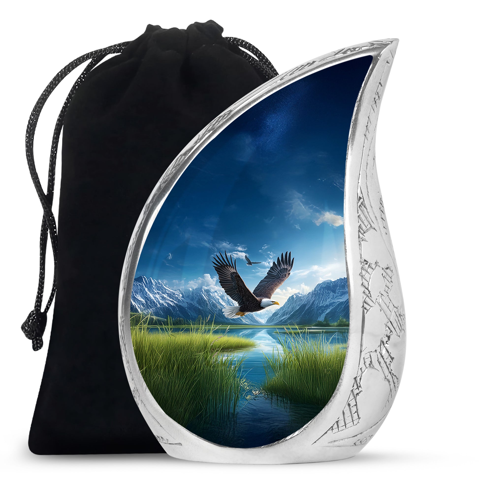 Flying Eagle Funeral Urn - Scenic Nature Cremation Urn For Loved Ones