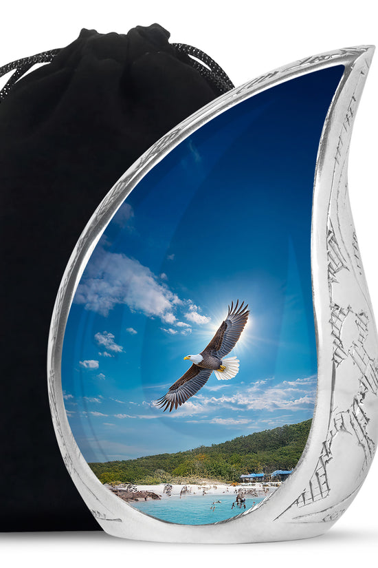 Eagle Theme Funeral Urn - Large Cremation Urn For Adult Ashes