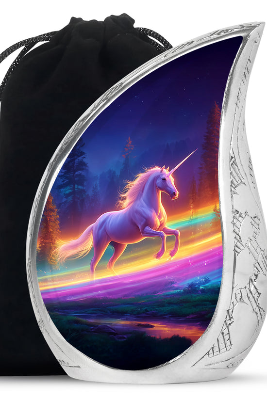 Unicorn Theme Memorial Urn - Rainbow Theme Cremation Urn For Adult Ashes