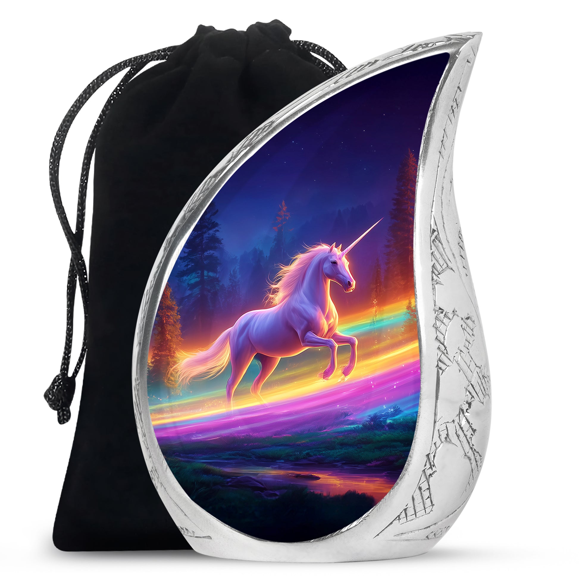 Unicorn Theme Memorial Urn - Rainbow Theme Cremation Urn For Adult Ashes