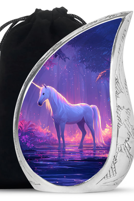 Beautiful Unicorn Cremation Urn - Large Funeral Urn For Human Ashes