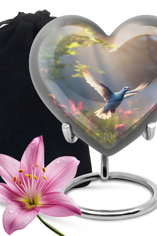 Dove Bird Theme Cremation Urn - Large Memorial Urn For Female