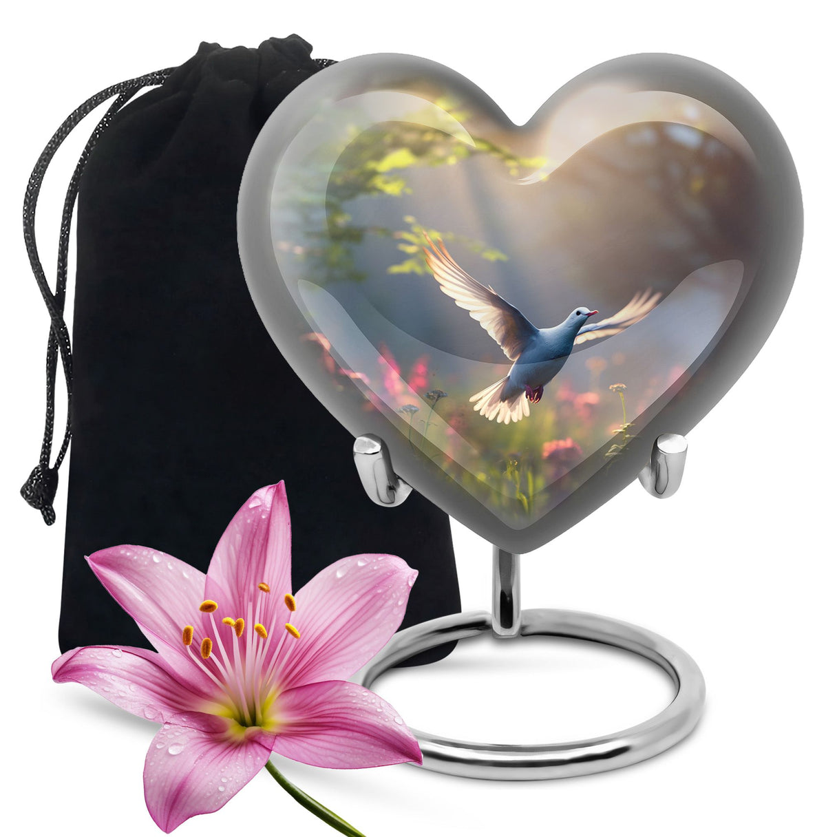 Dove Bird Theme Cremation Urn - Large Memorial Urn For Female