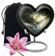 Mystical White Dove Cremation Urn - Forest Memorial Urn For Human Ashes