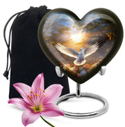 Floral Dove Memorial Urn For Ashes - Elegant Funeral Urn For Adult Ashes