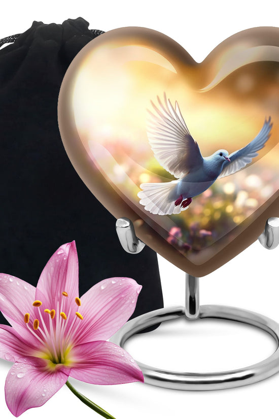 Spiritual Dove Memorial Urn - Beautiful Nature Funeral Urn For Ashes