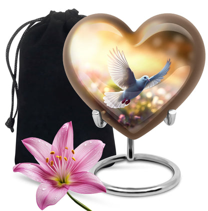 Spiritual Dove Memorial Urn - Beautiful Nature Funeral Urn For Ashes