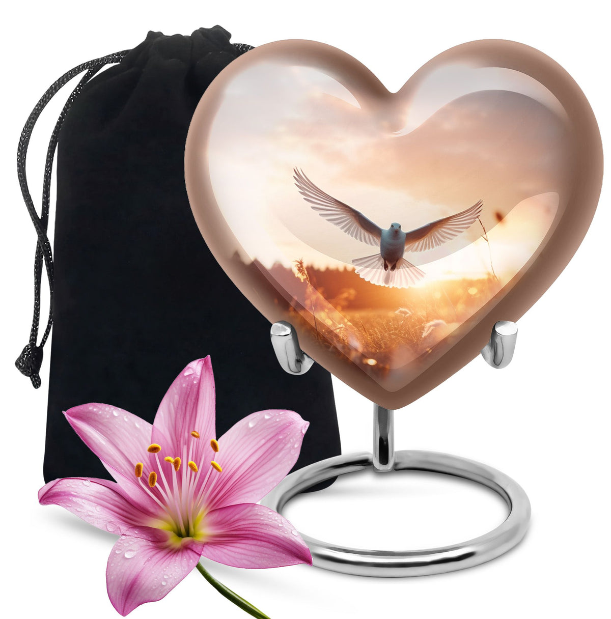 Sunset Dove Cremation Urn - Peaceful Memorial Urn For Human Ashes