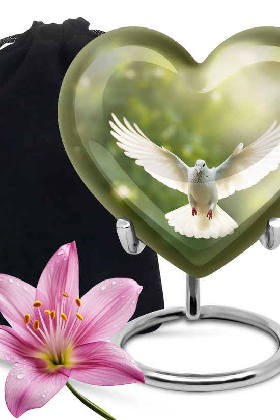Nature Theme Memorial Urn - Dove Bird Cremation Urn For Burial