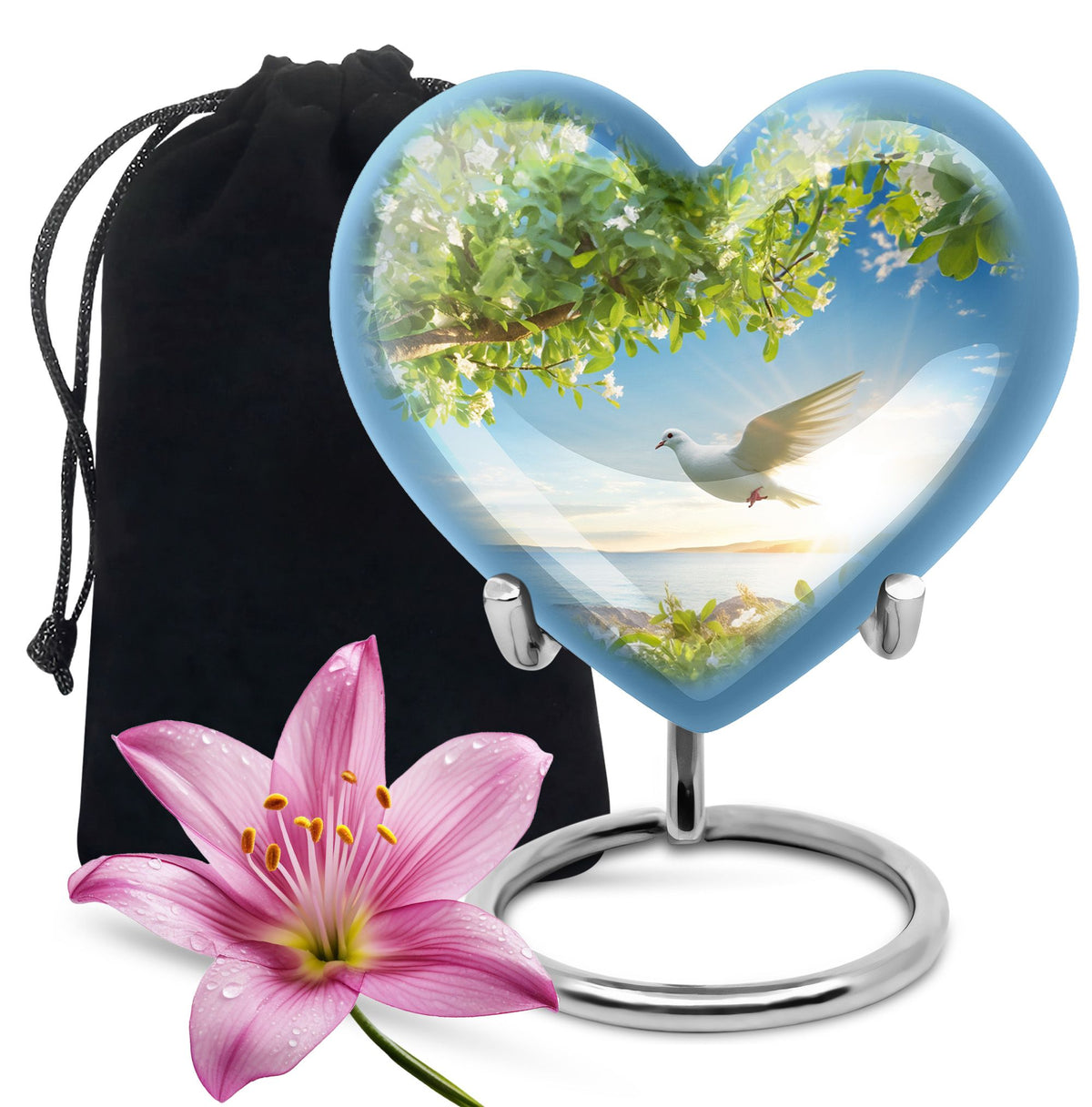 Beautiful Dove Memorial Urn - Large Memorial Urn For Female