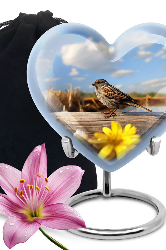 Sparrow Cremation Urn For Ashes - Nature Memorial Urn For Adult Ashes