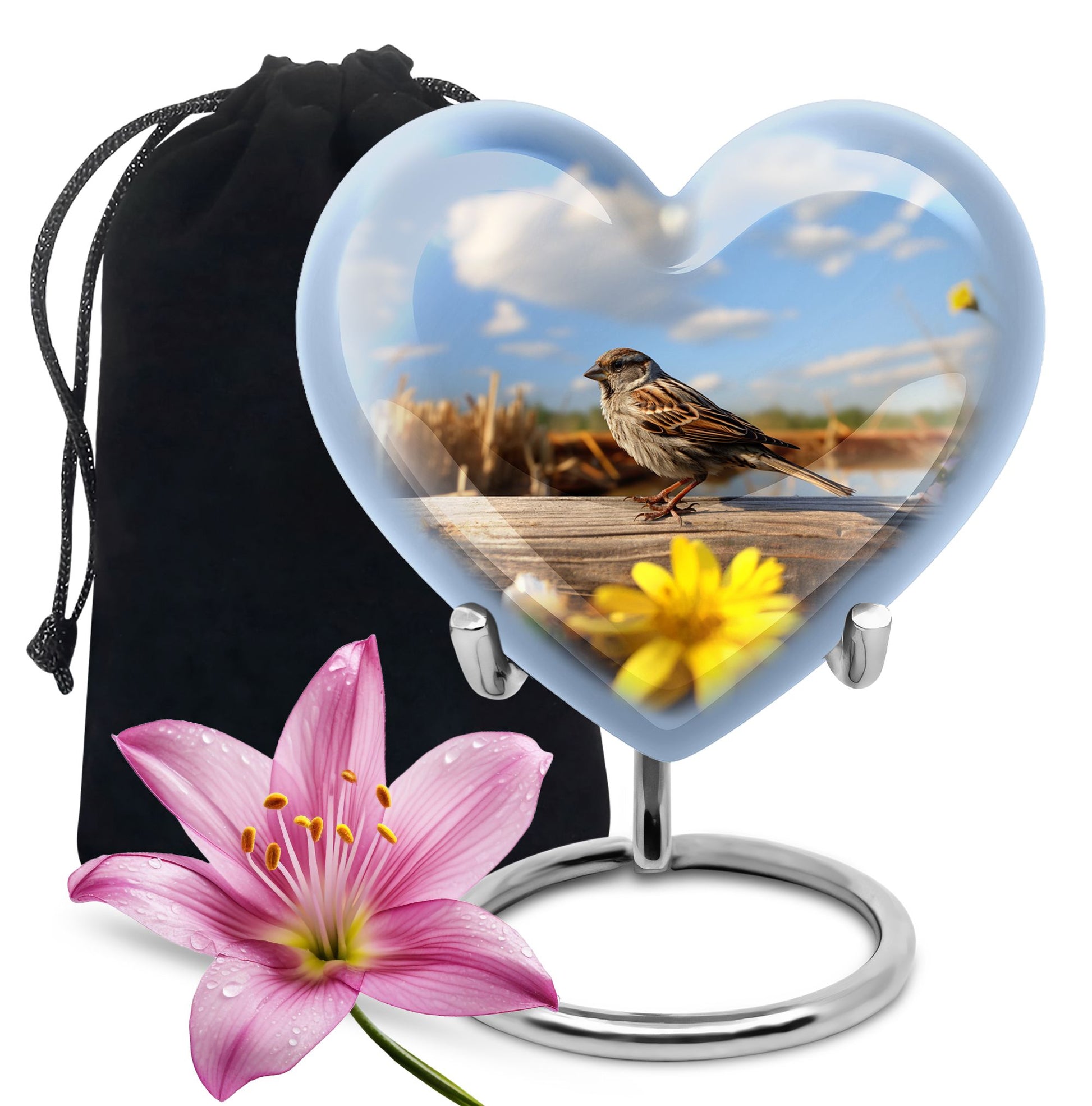 Sparrow Cremation Urn For Ashes - Nature Memorial Urn For Adult Ashes