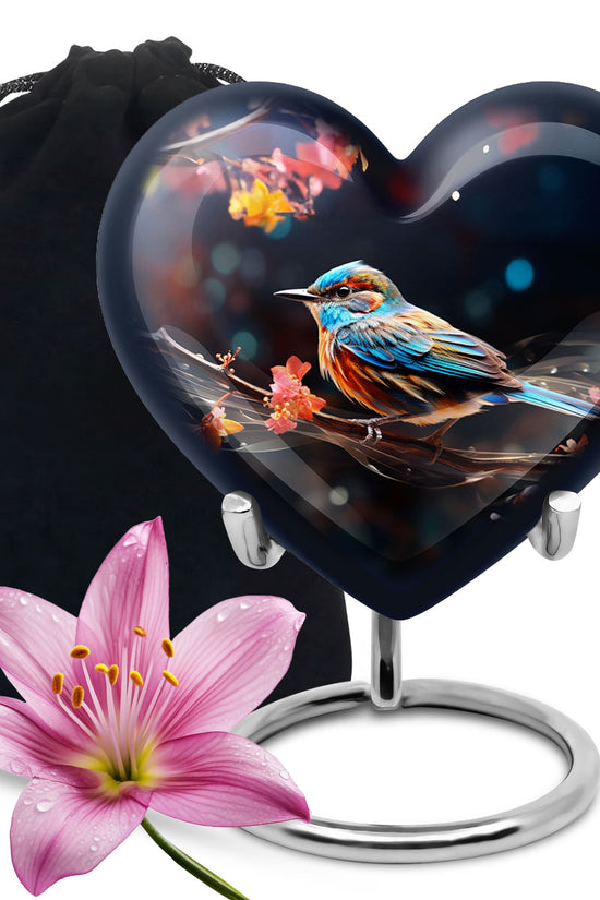 Decorative Sparrow Ashes Urn - Artistic Cremation Urn For Male & Female