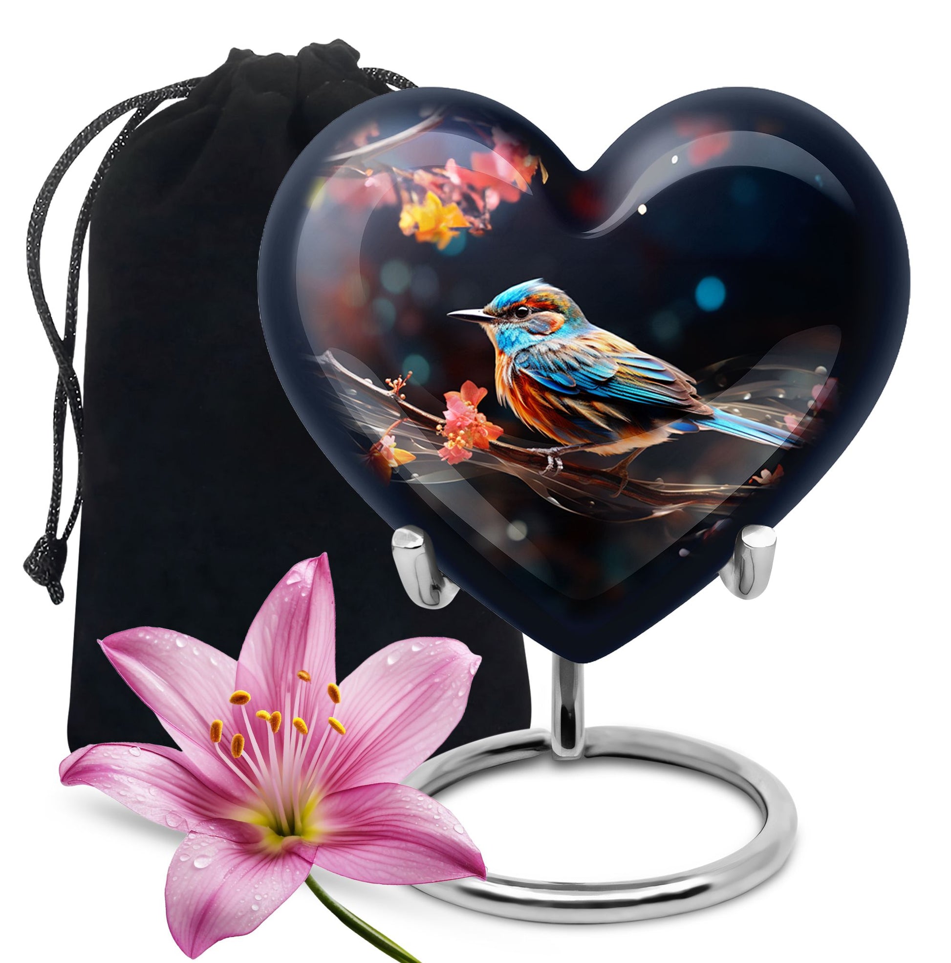 Decorative Sparrow Ashes Urn - Artistic Cremation Urn For Male & Female