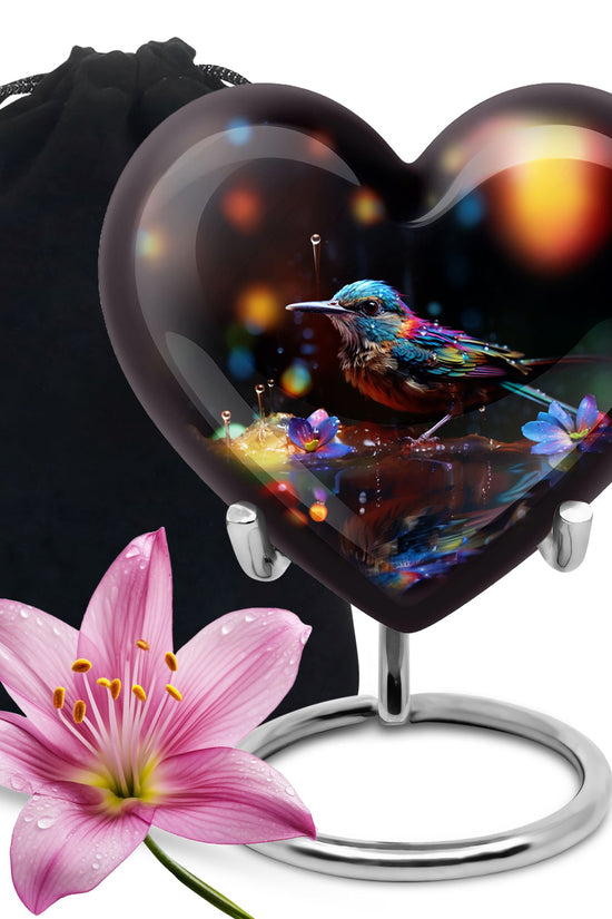 Colorful Sparrow Cremation Urn - Artistic Memorial Urn For Adult Ashes