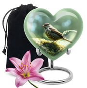 Forest Sparrow Funeral Urn - Aluminium Memorial Urn For Adult Ashes