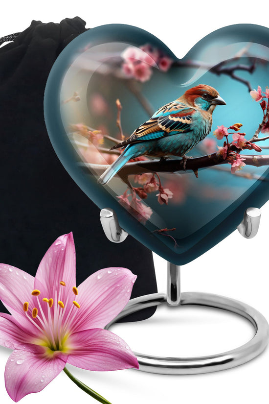 Sparrow Bird Memorial Urn - Funeral Urn For Human Ashes