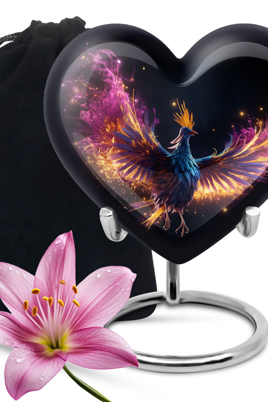 Colourful Phoenix Cremation Urn - Large Aluminum Urn For Ashes