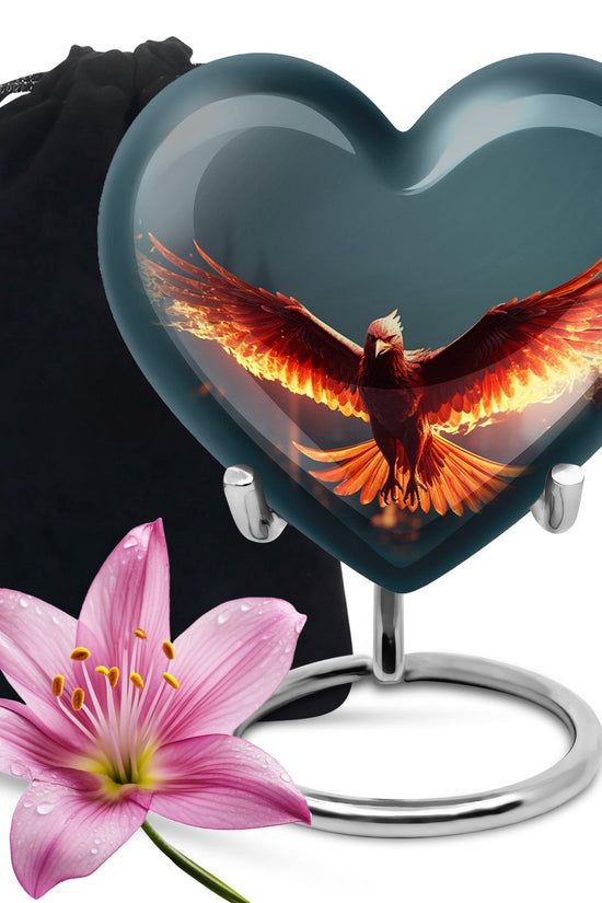 Burning Phoenix Memorial Urn - Unique Fantasy Urn For Male