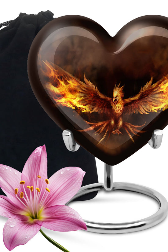 Phoenix Cremation Urn - Black Aluminium Urn For Adult Ashes