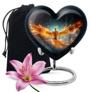 Golden Flame Funeral Urn - Decorative Ashes Urn For Men & Women